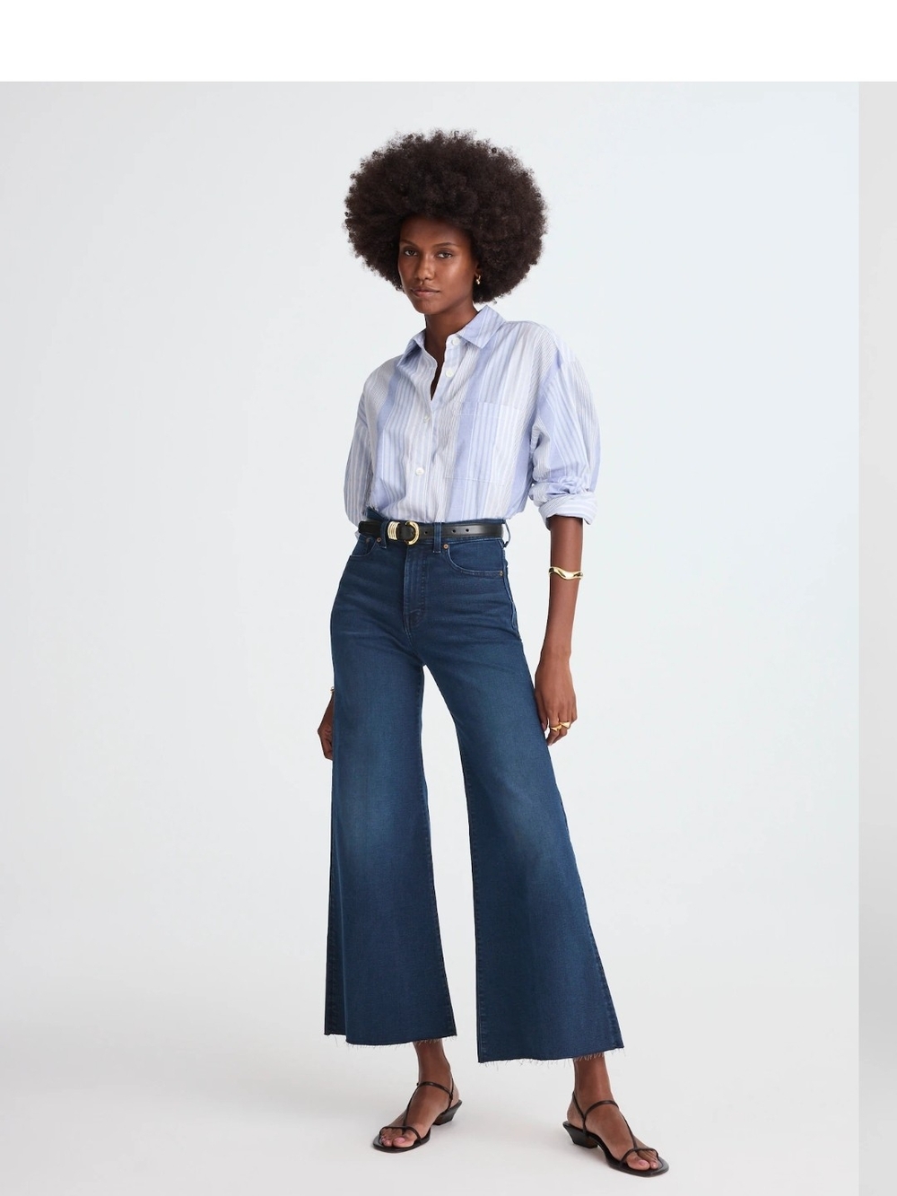 Madewell Dark Blue High-Rise Wide-Leg Jeans